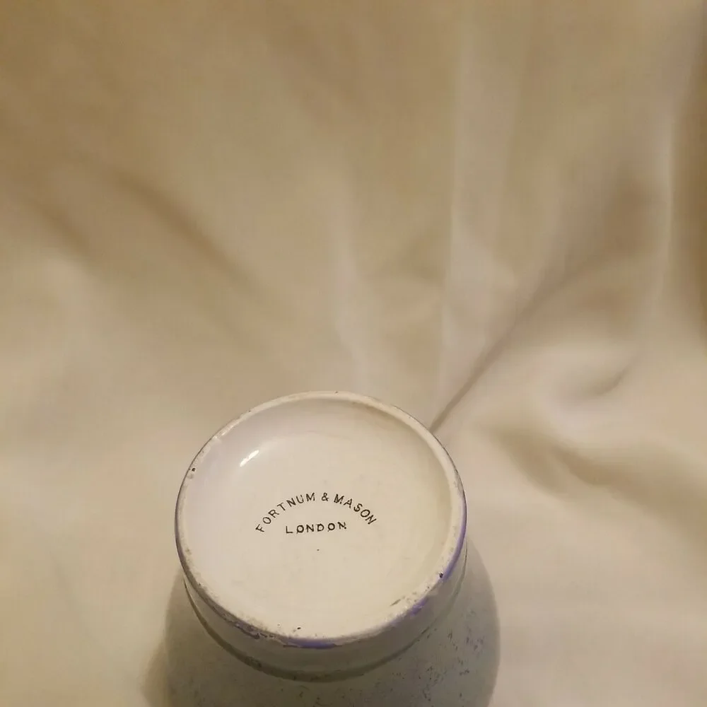 Blue Fortnum & Mason London Honey Pots England 50's Pottery Jar Mid Century